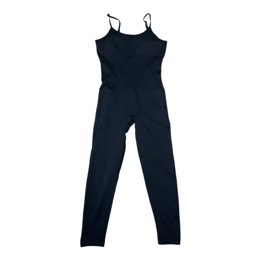 OQQ Black Stretch Jumpsuit Bodysuit Style Size L Nylon Spandex - Picture 1 of 5